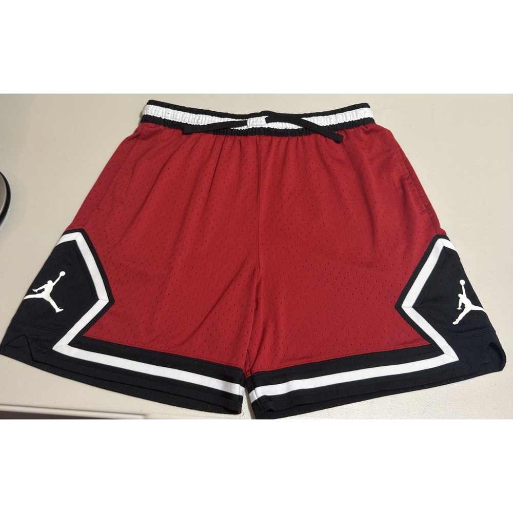 Jordan Dri-FIT Diamond Basketball Shorts Mens XL Red Black White Athletic Gym